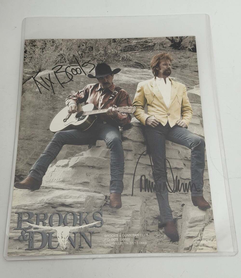 Brooks & Dunn Signed Autographed Promo 8x10 Photo Tailgate Tour Pass 2000